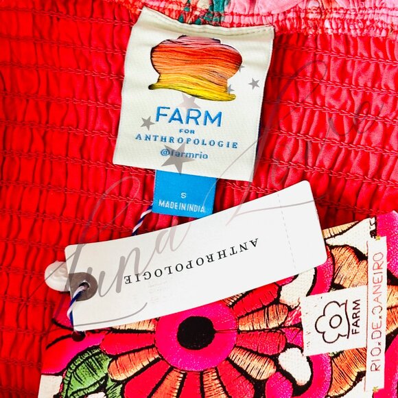 FARM RIO x ANTHROPOLOGIE Smocked Ruffle Floral Mini Dress NWT - Picture 11 of 12